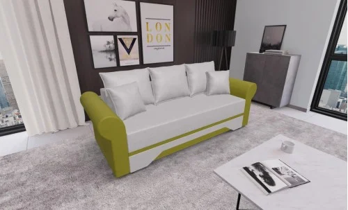 Canapea Extensibilă Mona Bonell Mini, Crem/Verde masliniu