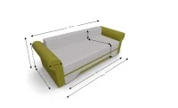 Canapea Extensibilă Mona Bonell Mini, Crem/Verde masliniu 5