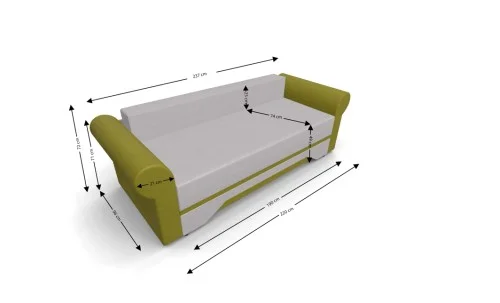 Canapea Extensibilă Mona Bonell Mini, Crem/Verde masliniu