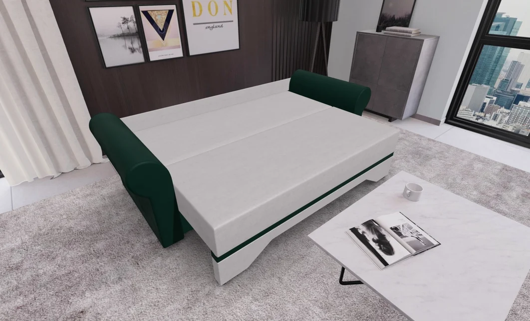 Canapea Extensibilă Mona Bonell Mini, Crem/Verde 3