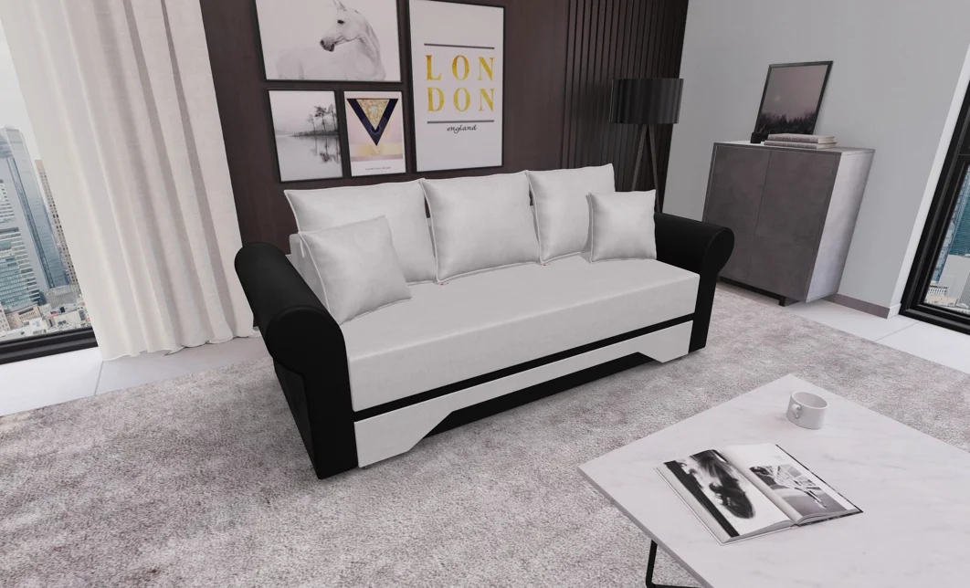 Canapea Extensibilă Mona Bonell Mini, Crem/Negru 2