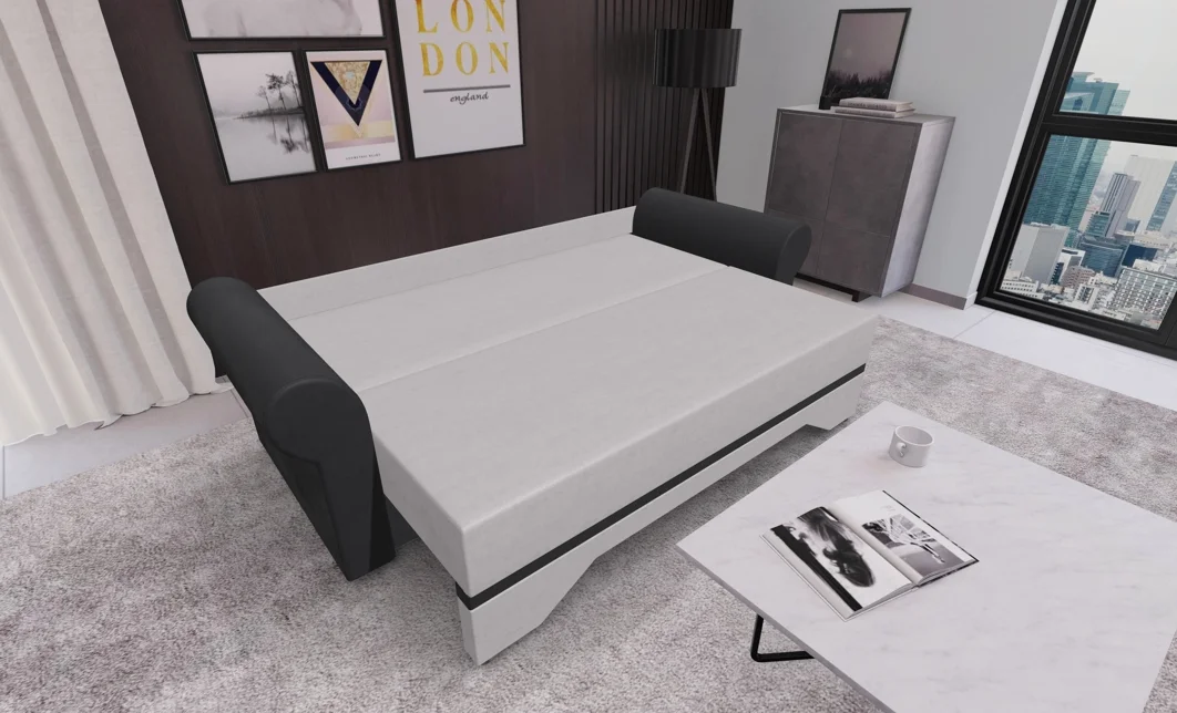 Canapea Extensibilă Mona Bonell Mini, Crem/Gri carbune 3