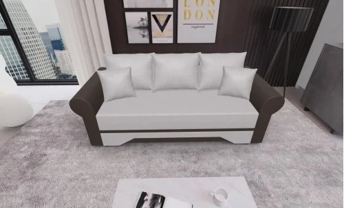 Canapea Extensibilă Mona Bonell Mini, Crem/Maro