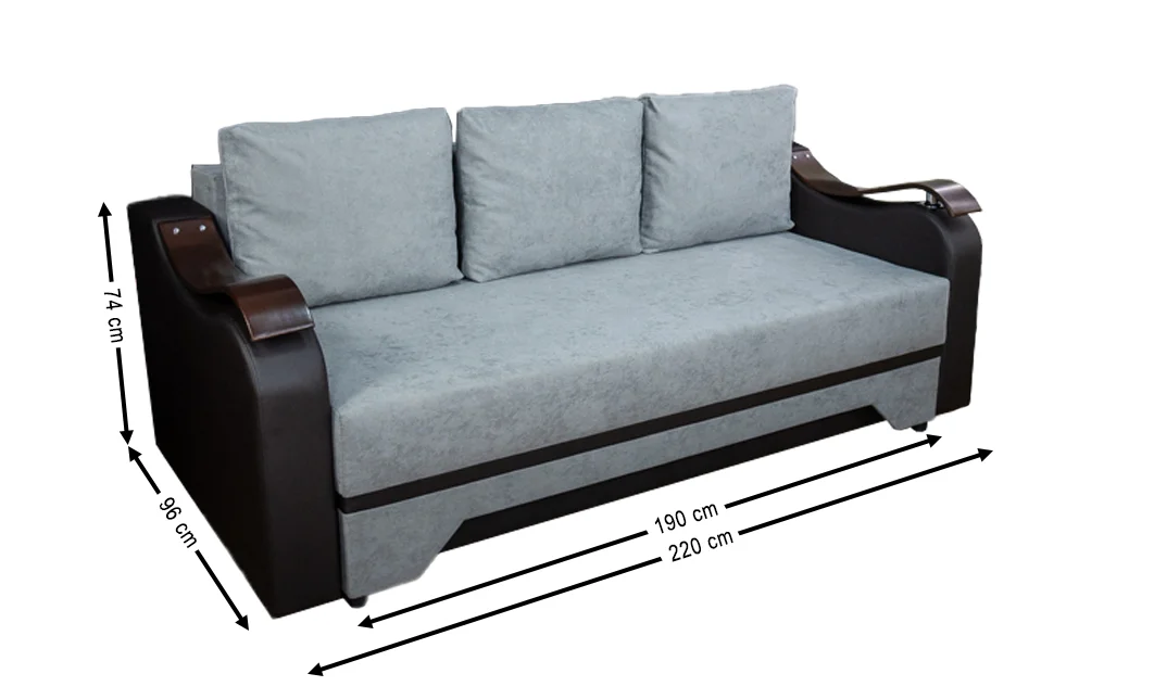 Canapea Extensibilă Sally Memory Mini, Gri albastrui 1
