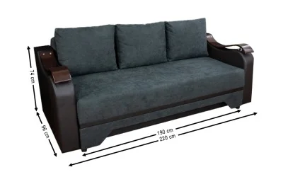 Canapea Extensibilă Sally Bonell Mini, Gri inchis