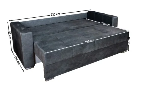 Canapea Extensibilă Vegas Bonell Mini, Gri inchis