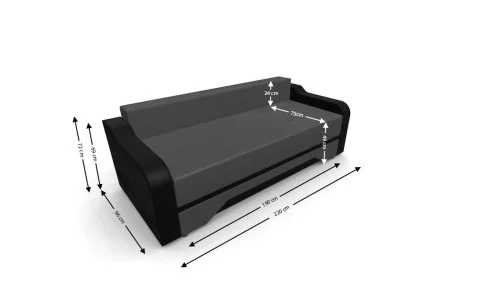 Canapea Extensibila Royal Mini, Gri inchis