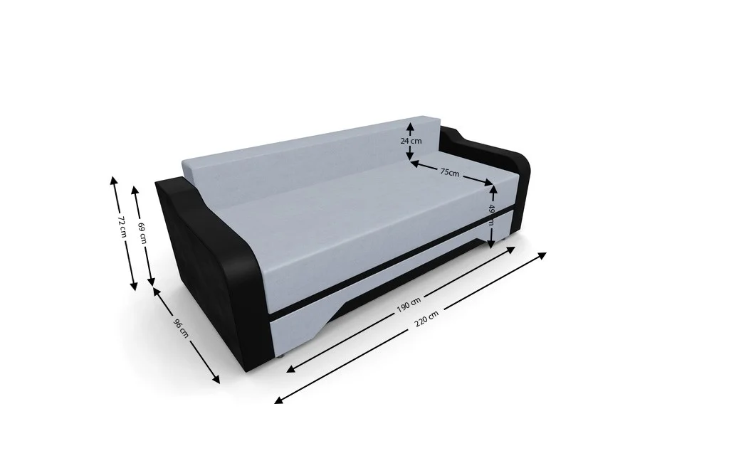 Canapea Extensibila Royal Mini, Argintiu 4