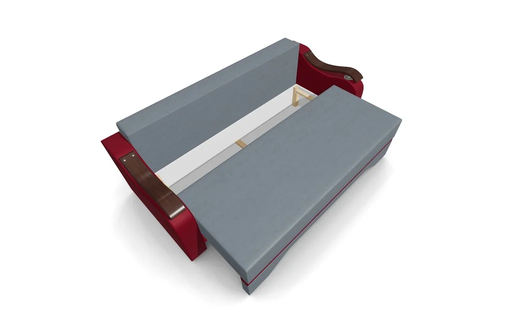 Canapea Extensibila Sally Mini, Gri albastrui/Rosu 5