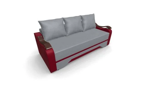 Canapea Extensibila Sally Mini, Gri/Rosu