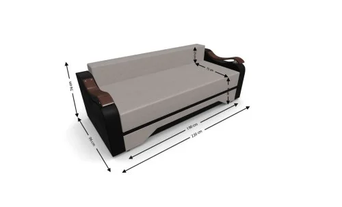 Canapea Extensibila Sally Mini, Bej/Negru