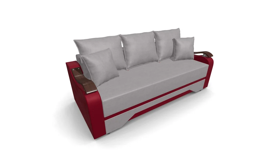 Canapea Extensibila Sally Mini, Bej/Rosu 8