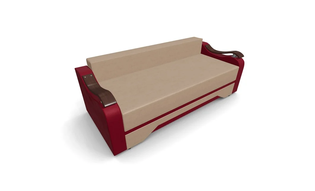 Canapea Extensibila Sally Mini, Maro deschis/Rosu 6