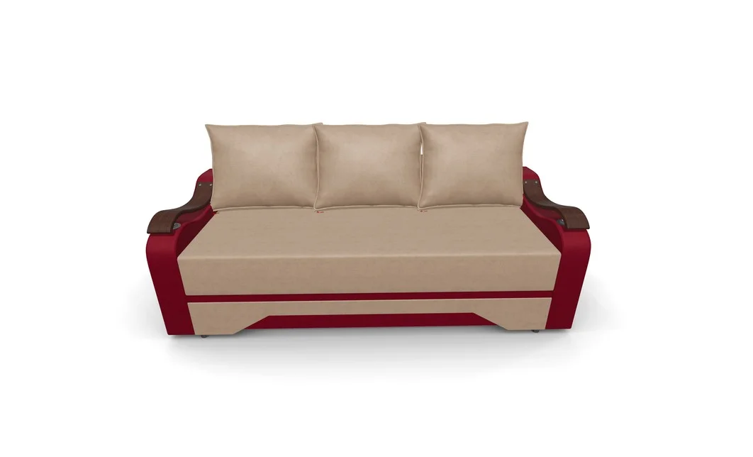 Canapea Extensibila Sally Mini, Maro deschis/Rosu 8