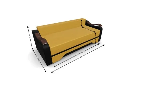 Canapea Extensibila Sally Mini, Galben/Negru