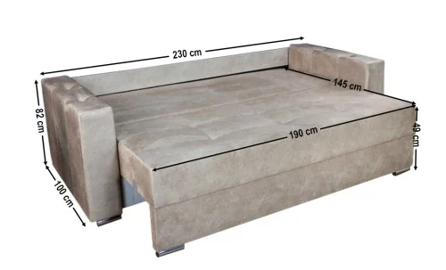 Canapea Extensibilă Vegas Bonell Mini, Bej deschis