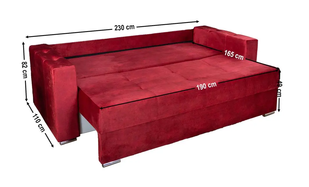 Canapea Extensibilă Vegas Bonell Max, Rosu 4