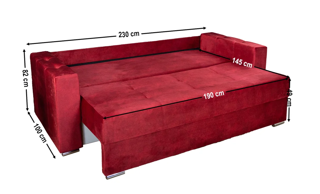 Canapea Extensibilă Vegas Bonell Mini, Rosu 3