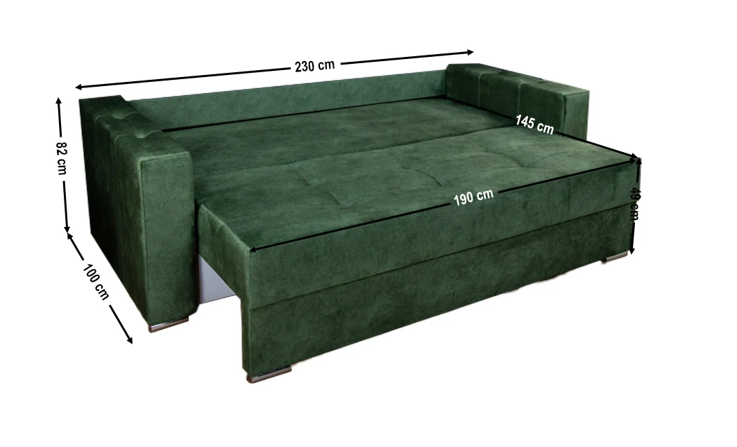 Canapea Extensibilă Vegas Bonell Mini, Verde 5