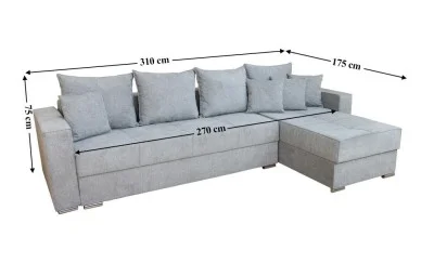 Colțar Extensibil Claudia Mare XXL Bonell Gri - Aragon 83, Interschimbabil