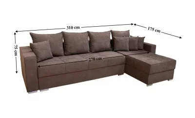 Colțar Extensibil Claudia Mare XXL Bonell Maro Închis - Lemon 28, Interschimbabil