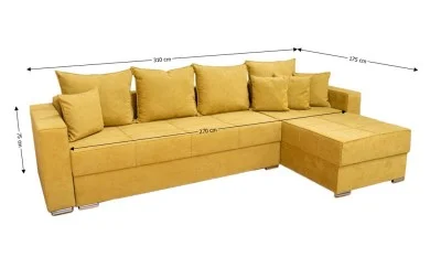 Colțar Extensibil Claudia Mare XXL Memory XXL - Lemon 43, Interschimbabil