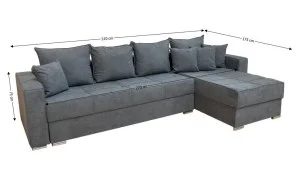 Colțar Extensibil Claudia Mare XXL Memory Albastru - Lemon 56, Interschimbabil	