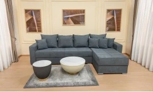 Colțar Extensibil Claudia Mare XXL Memory Albastru - Lemon 56, Interschimbabil	
