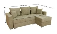 Colțar Extensibil Claudia XXS Memory Verde Olive - Aragon 35 Interschimbabil 1