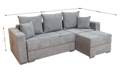 Colțar Extensibil Claudia XXS Bonell Gri - Aragon 90 Interschimbabil