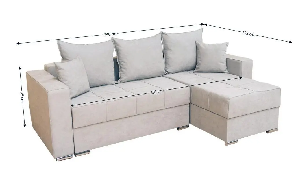 Colțar Extensibil Claudia XXS Memory Gri - Lemon 05 Interschimbabil 1
