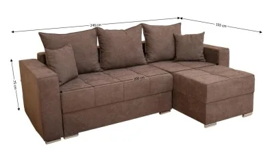 Colțar Extensibil Claudia XXS Memory Maro - Lemon 28 Interschimbabil