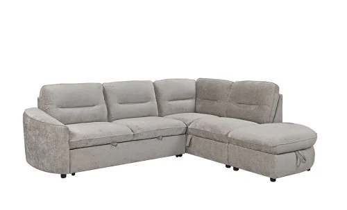 Colțar Extensibil Harmony KF7906  cu Ladă Depozitare, Șezlong Dreapta, Gri Deschs
