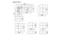 Colțar Bullet, Stofă Rawy Baloo 2074 Set 1, Bej 3