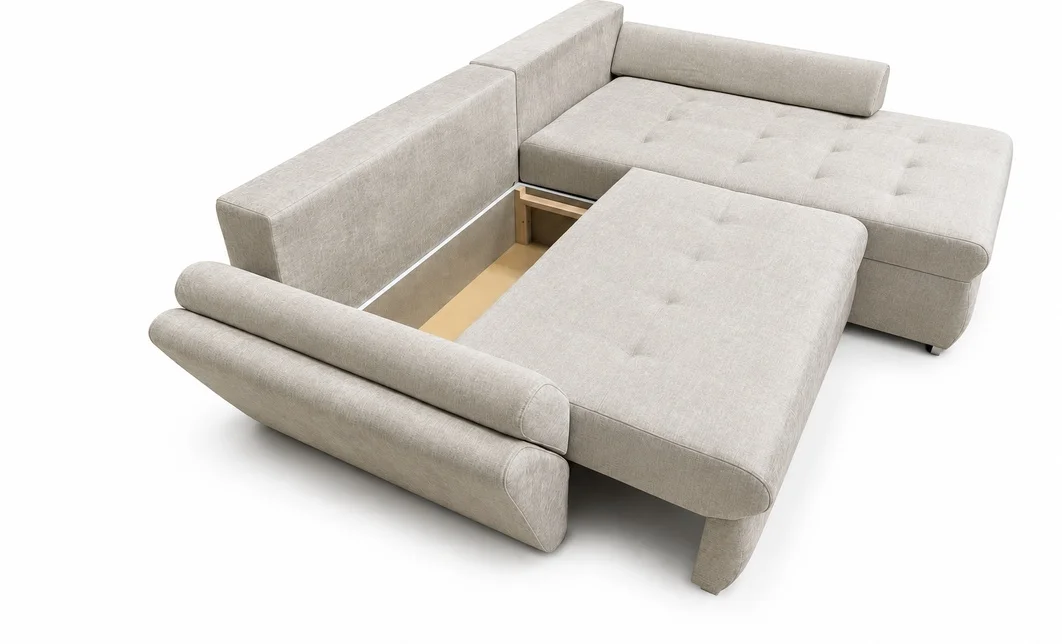 Colțar Extensibil Confort cu Spumă HR, Bej Închis 8