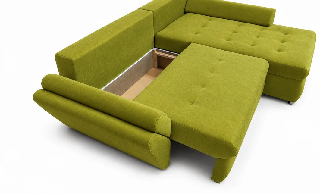 Colțar Extensibil Confort cu Spumă HR, Verde Olive 8