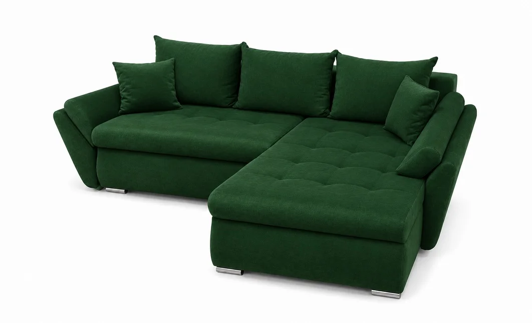 Colțar Extensibil Confort cu Spumă HR, Verde Smarald 3