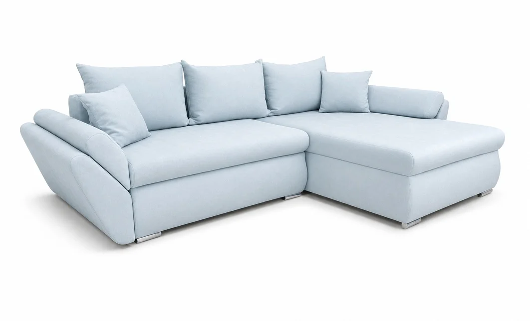 Colțar Extensibil Confort cu Spumă HR, Bleu Deschis 3