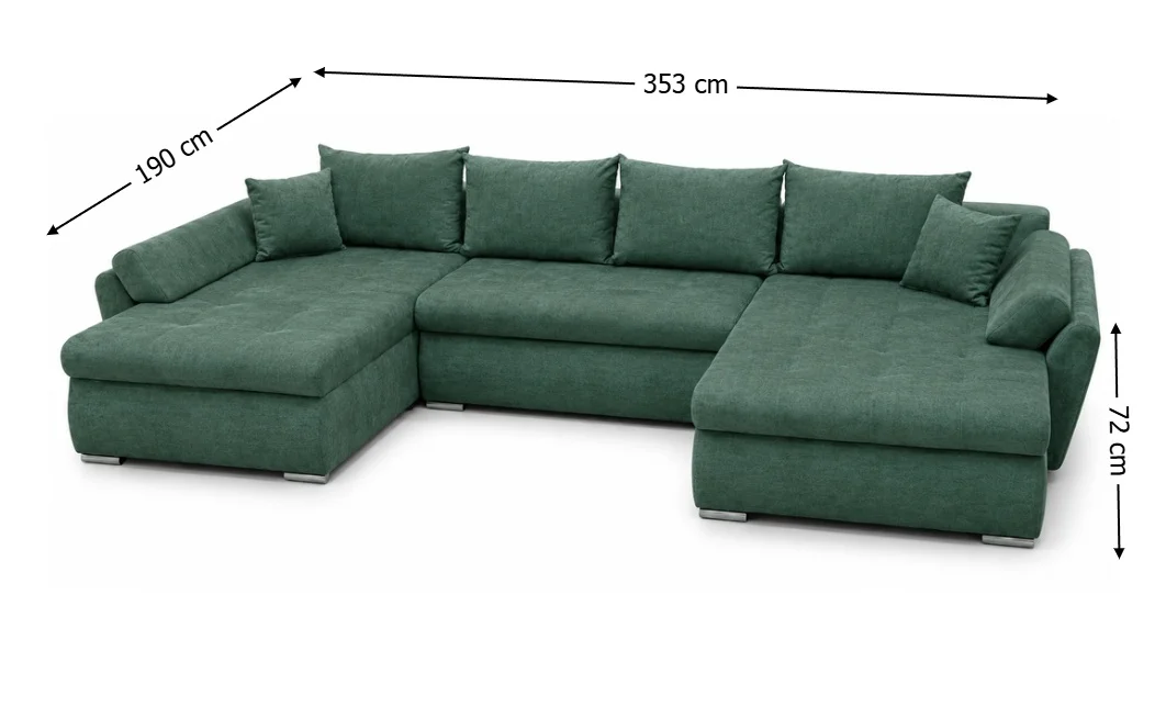 Colțar Extensibil Confort U cu Spumă HR, Verde Mentă  2