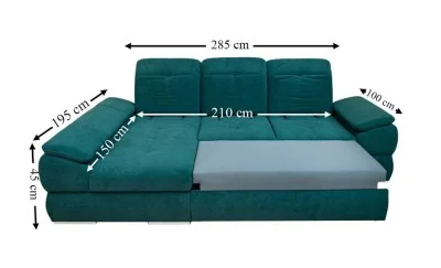 Colțar Extensibil Denver 2 Verde - Vega 27 Stânga