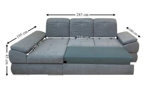 Colțar Extensibil Denver 2 Gri Deschis- Vega 33 Stânga