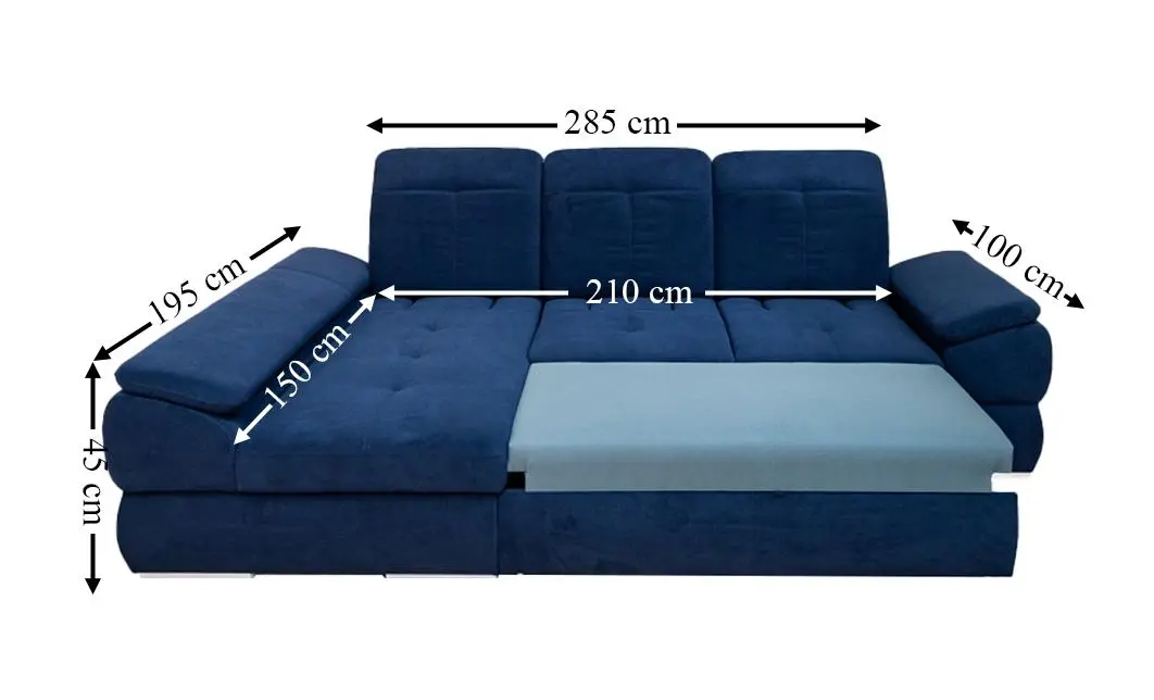 Colțar Extensibil Denver 2 Albastru Închis - Vega 39 Dreapta 2