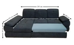 Colțar Extensibil Denver 2 Negru - Vega 70 Stânga Colțar Extensibil Denver 2 Negru - Vega 70 Stânga