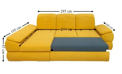 Colțar Extensibil Denver 2 Galben - Vega 13 Stânga