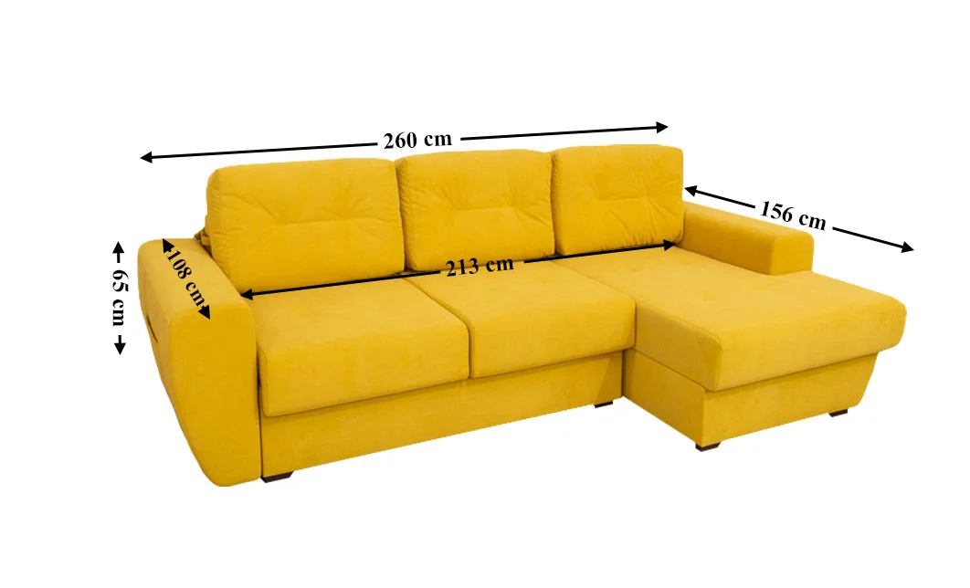 Colțar Extensibil Edison Galben - Vega 13 Dreapta 2