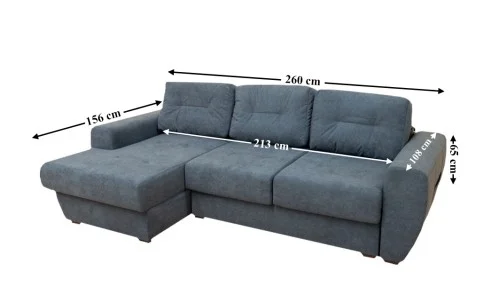 Colțar Extensibil Edison Gri Închis - Vega 35 Stânga