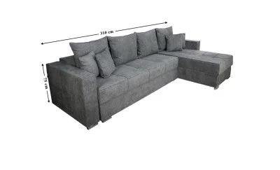 Colțar Extensibil Claudia Mare XXL Memory Gri - Aragon 80, Interschimbabil