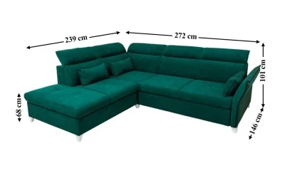 Colțar Extensibil Barry Verde - Vega 27 Stânga