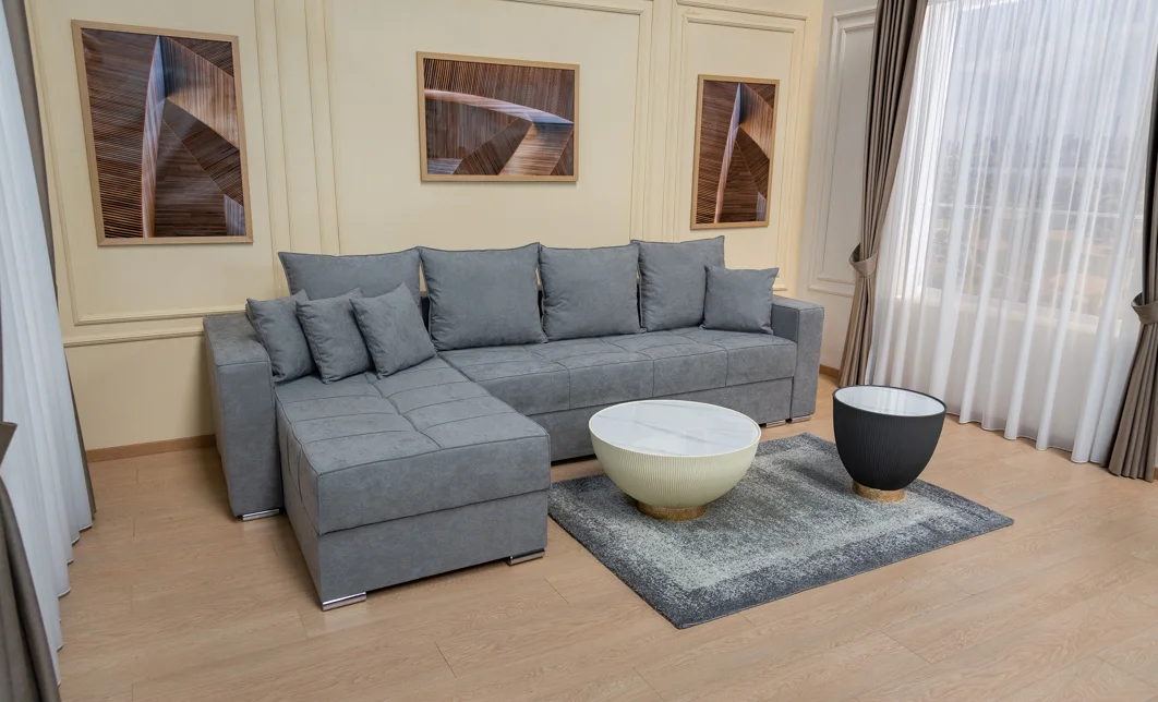 Colțar Extensibil Claudia Mare XXL Memory XXL Gri - Lemon 12, Interschimbabil 7
