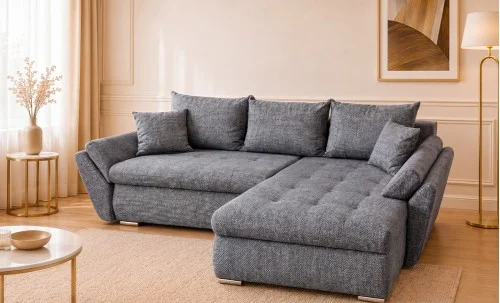 Colțar Extensibil Confort cu Spumă HR, Paradiso Gri 